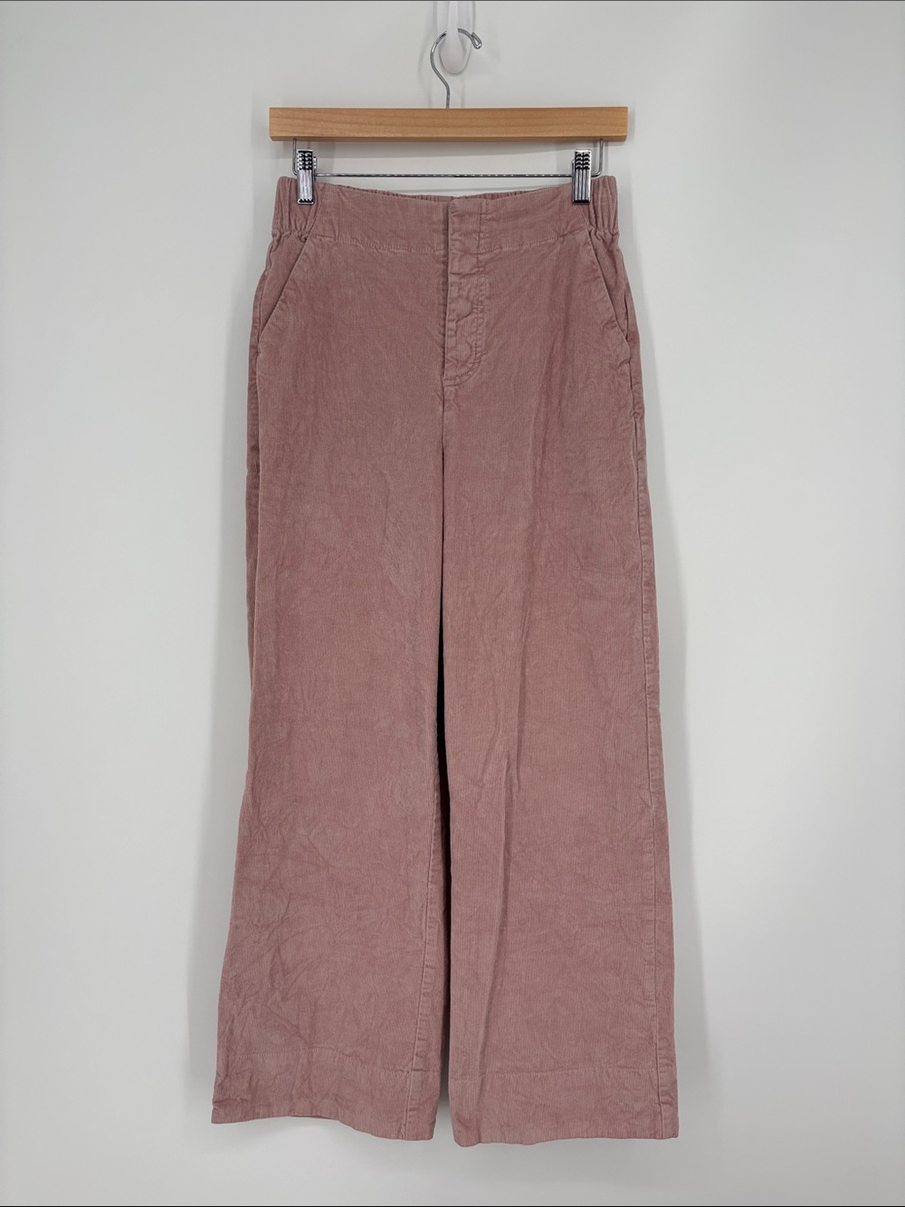 Pact Organic Cotton Pink Wide Leg Corduroy Pants Women's Size Small in Pink